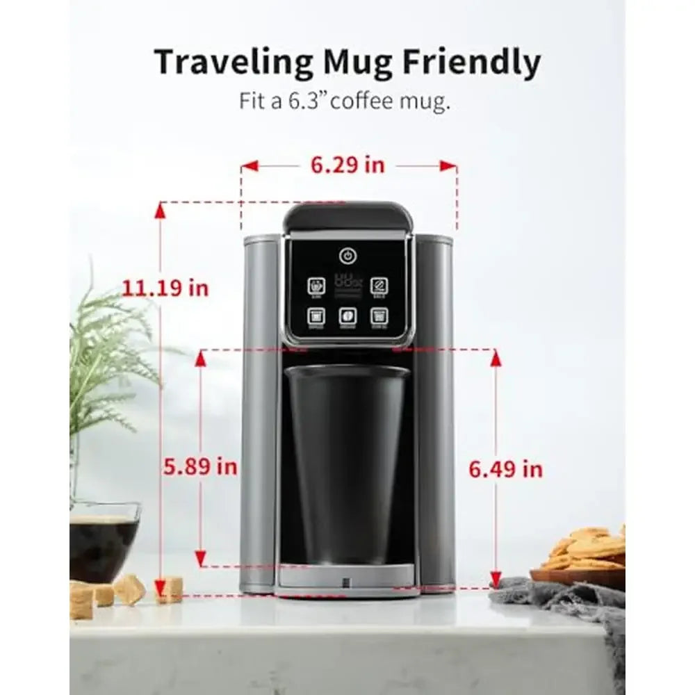 Single Serve Coffee Maker with Bold Setting Hot & Iced Coffee Brewer K Cup and Grounds Compatible 6-14 Oz Sizes 50 Oz Removable