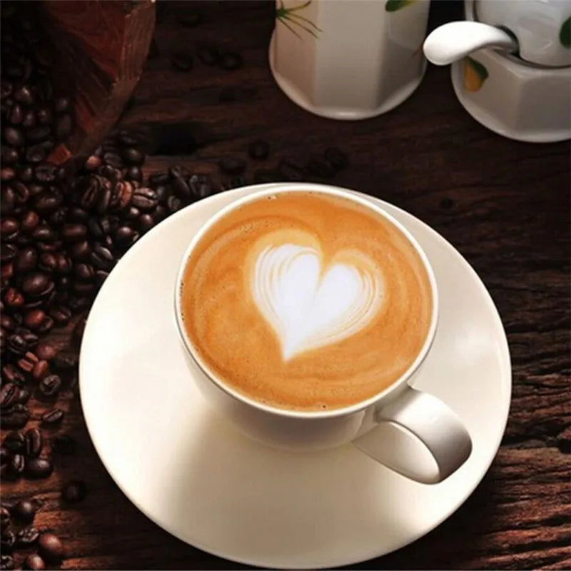 19Pcs Coffee Stencils Fancy Coffee Printing Model Foam Spray Cake Stencils Coffee Drawing Cappuccino Mold Powdered Sieve Tools
