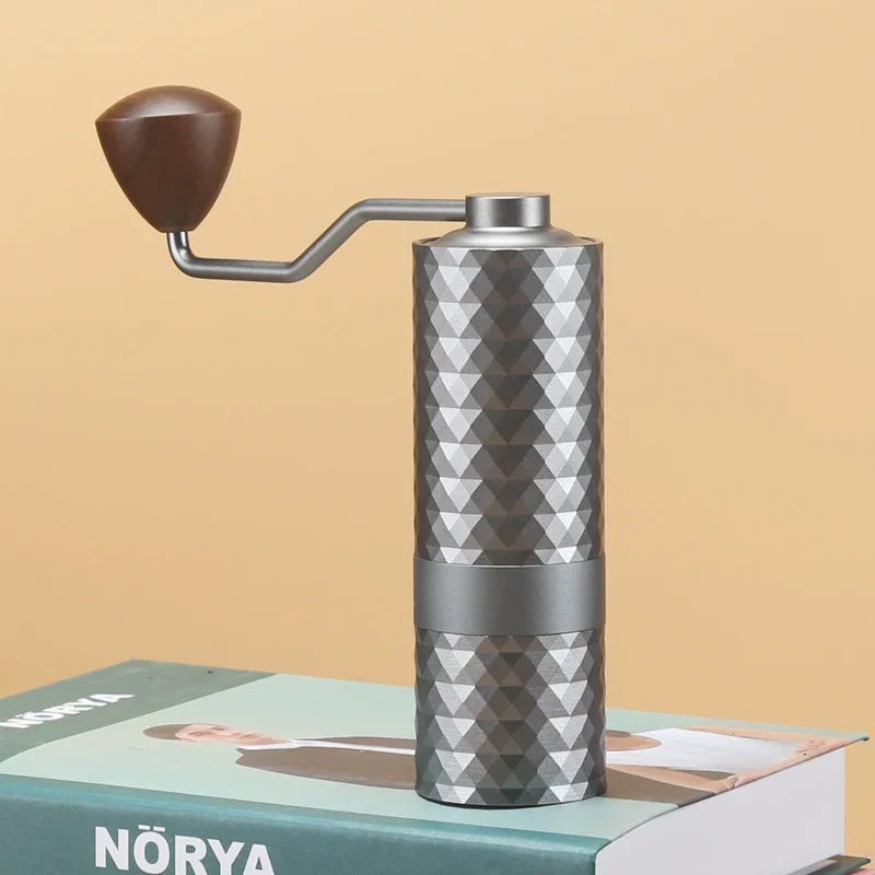 Manual Coffee Grinder CNC Professional Stainless Steel Diamond Adjustable Manual Burr Coffee Bean Grinding