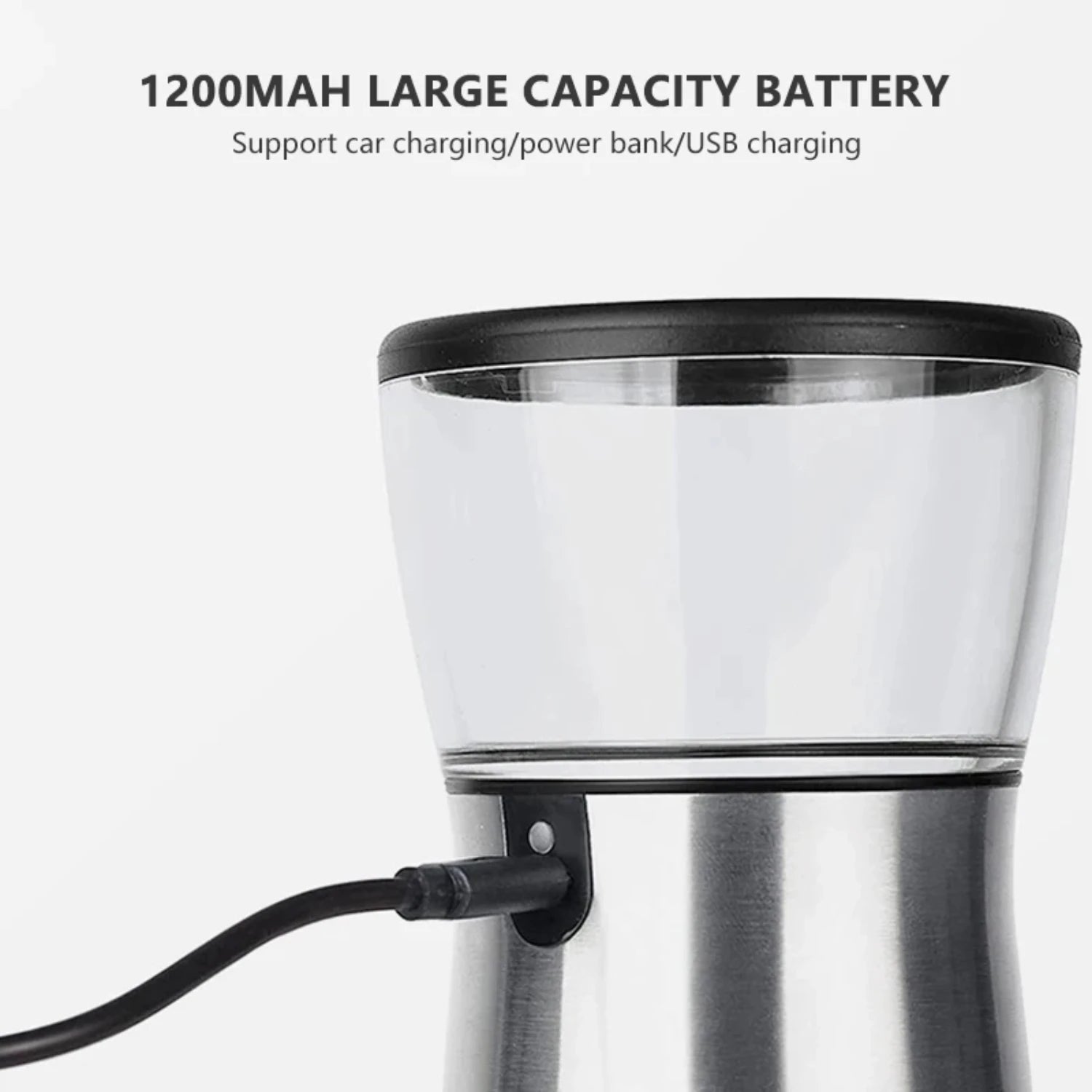 2023 New  Coffee Grinder USB Rechargeable Stainless Steel Manual Coffee Mill Machine Bean Grinders Kitchen Accessories
