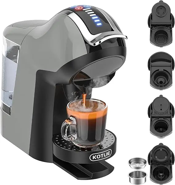 Espresso 5-in-1 Single Serve Coffee Maker with 19Bar Pressure, Cappuccino & Latte Machine, Cold and Hot Beverage System for K-cu
